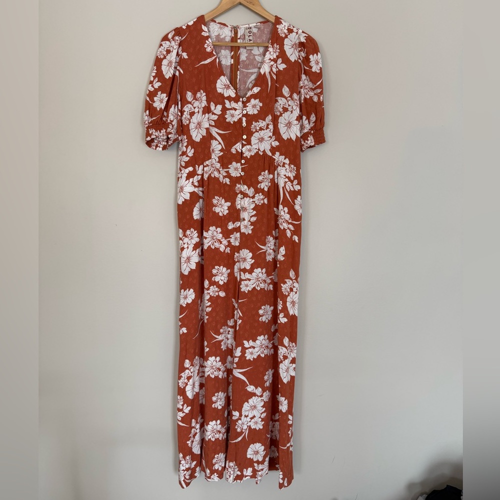 Dolan Left Coast x Anthropologie Nancy Jumpsuit Floral Wide Leg Sz Petite M